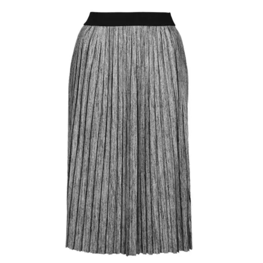Office Siren Joe Fresh Accordion Pleated Black & White Maxi Skirt - Medium